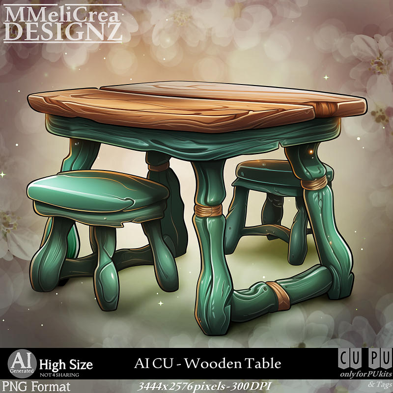 (image for) AI - CU Wooden Table (CU4PU/PNG)